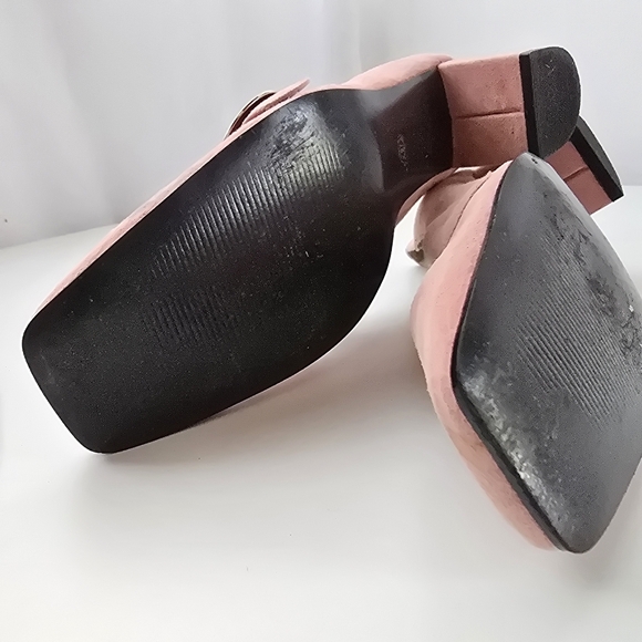 Worthington Blush Pink Leather Mary Jane Block Heel Pumps Retro Style Size 6.5 - Picture 16 of 16